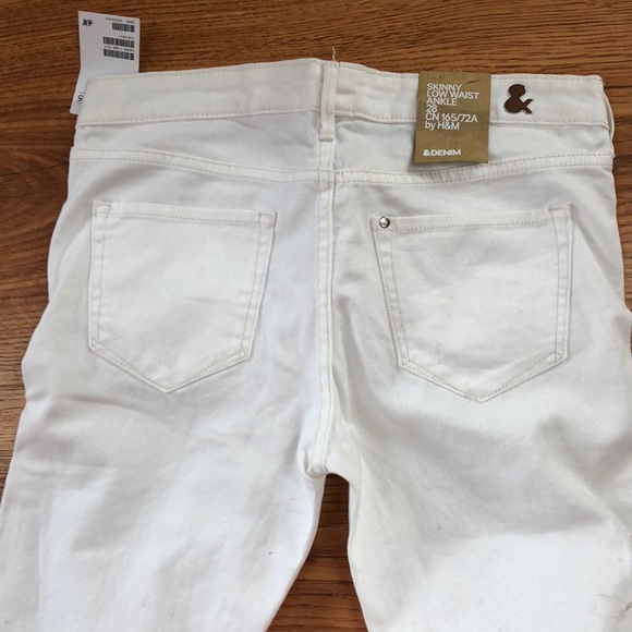 H&M White Ankle Zipper Skinny Jeans - Picture 4 of 4